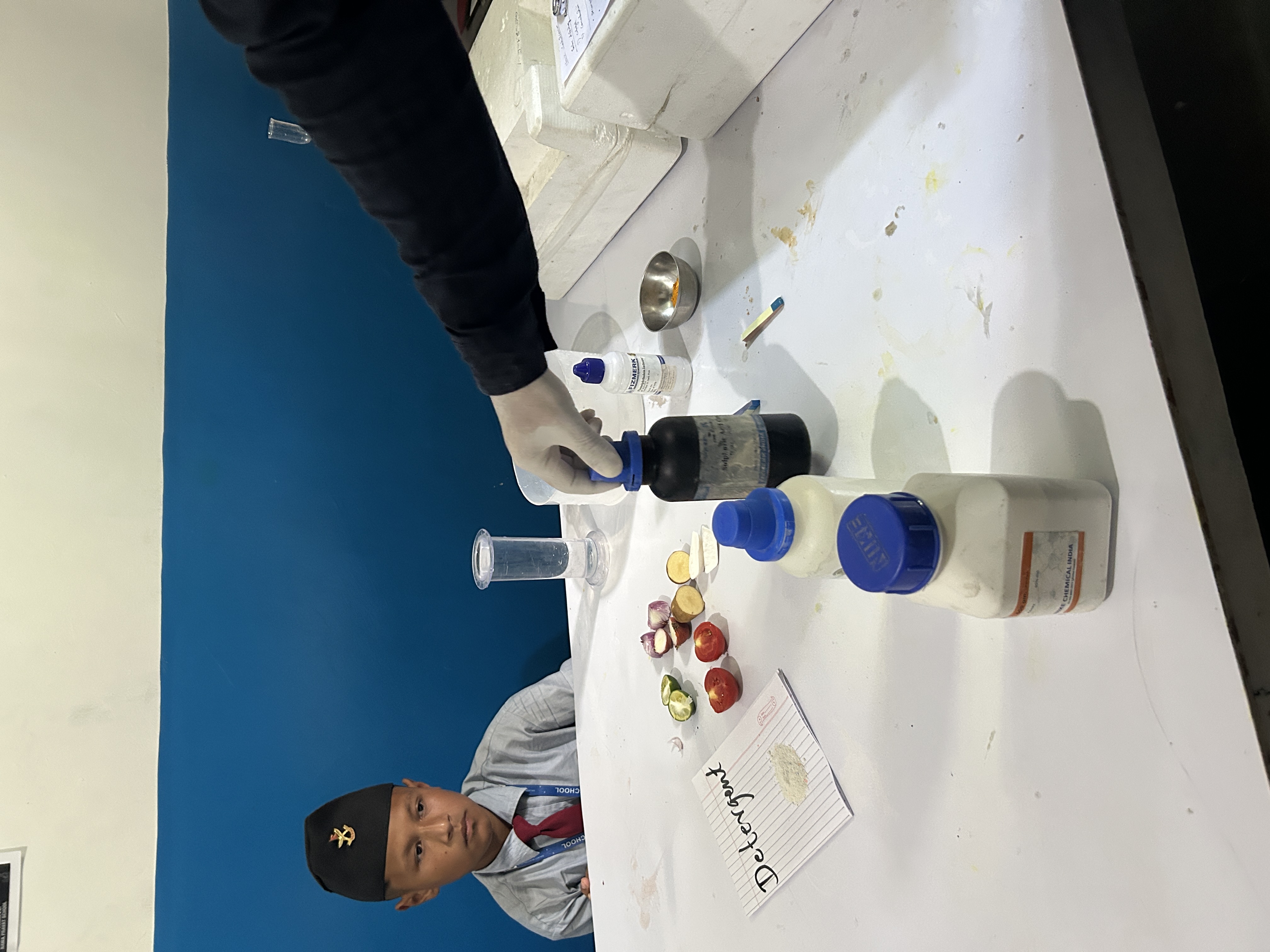 Science Experiments on identification of Acid, Base and Salt